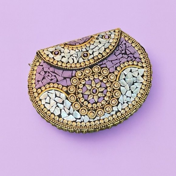 Ramla Beverly Hills Hand-Crafted Bag in Purple - Picture 6 of 6